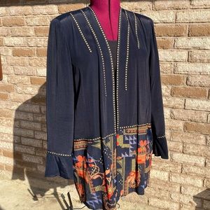 Dorthy Schoelen | Vintage Black Cover Up with Floral Patterns and Designs M🥀